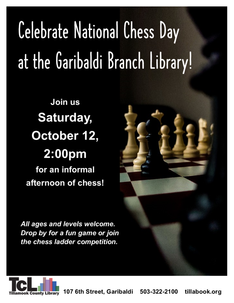 Celebrate National Chess Day at Garibaldi Branch Library – Manzanita ...
